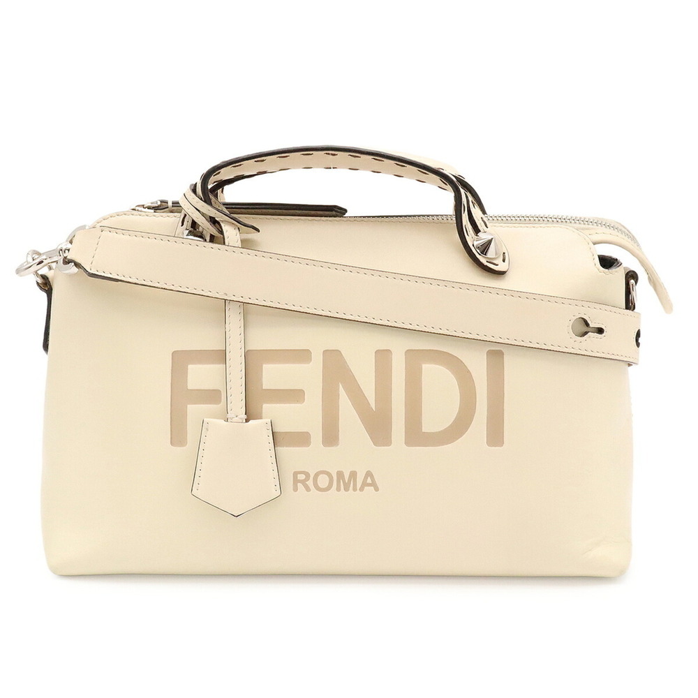 FENDI By The Way Medium Handbag/Shoulder Bag, Canvas and Leather, Cream Beige...